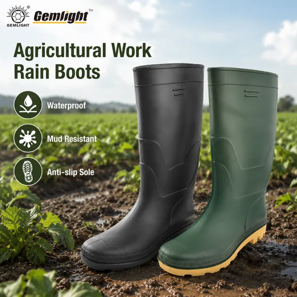 Heavy Duty PVC Rain Boots With Durable PVC Body for African Importers OEM Bulk Order Support for Farm Construction and Market Use photo-2