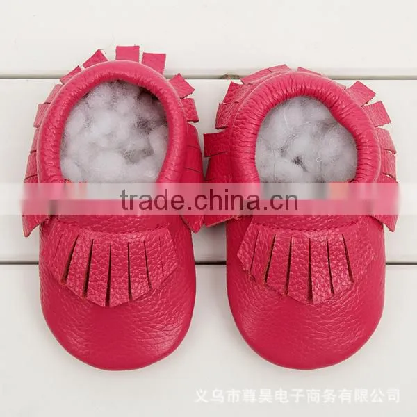 2016 Fashion Style Tassel Leather Shoes Full Cowhide Infant Baby Shoes Newborn Soft Bottom Prewalkers photo-2