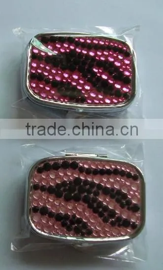 2016 Zebra Mirror Bling Crystal Pill Box and Leopard Mirror Wholesale photo-3