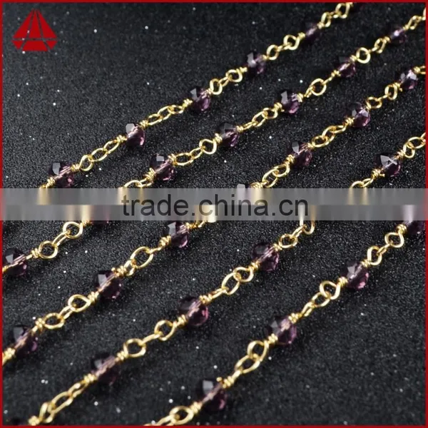 $4/meter by Trade Assurance- Natural Amethyst Stone Beaded Chain Roll-Free Shipping photo-6