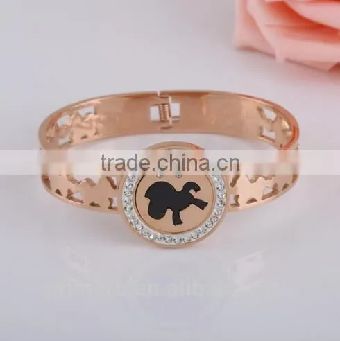 New Fashion Lucky Horse Female Bangle Rose Gold Bracelet For Women photo-2