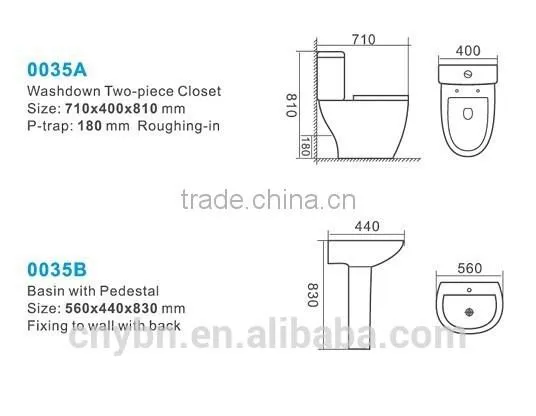 Sanitary Ware Ceramic Bathroom Set Two Piece Toilet photo-3