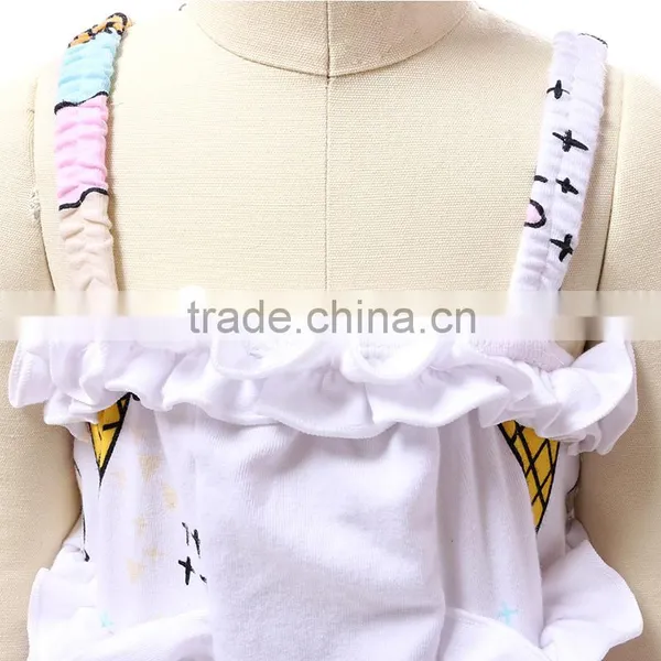 High Quality Wholesale Infant Sleeveless Cotton Cute Ruffle Dressy Baby Rompers photo-4