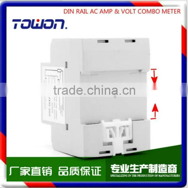 Din Rail Dual LED Display Voltage and Current Meter Din-rail Voltmeter Ammeter Range AC 200-450V 0.1-99.9A photo-3