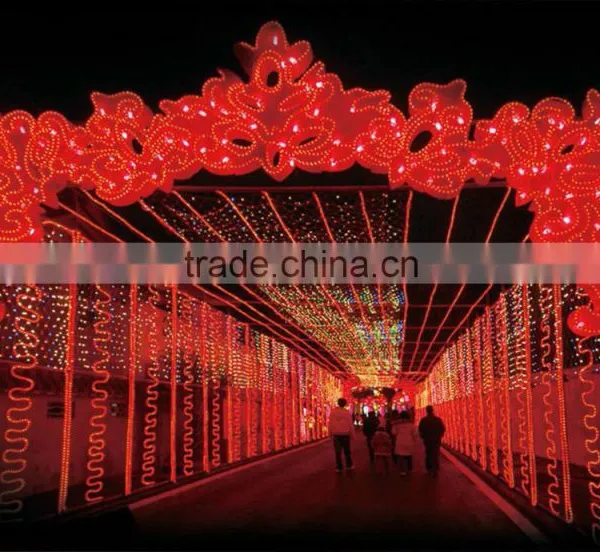 outdoor red gallery lighting