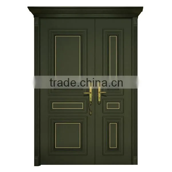 2014 New Design Finished Plywood Big Apartment Door Lobby Entrance Door