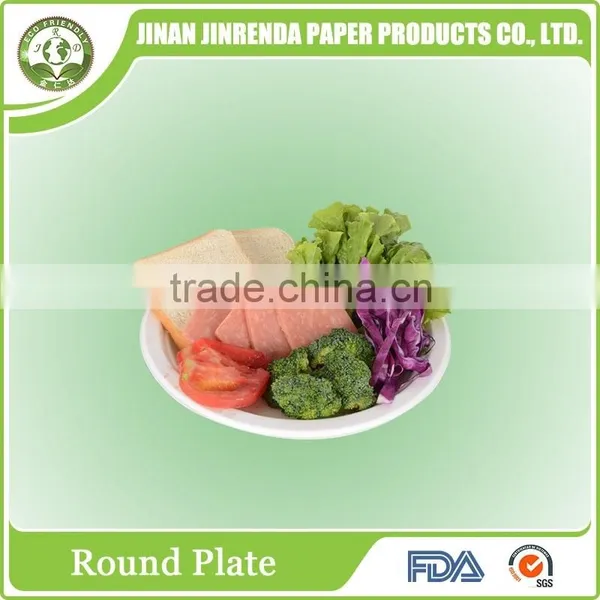 Disposable Tableware Bio-degradable Paper or Sugarcane 9" Round Plates photo-5