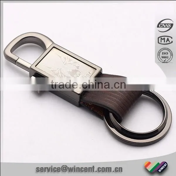 Sliding Hook Metal Handmade Leather Keyring photo-2