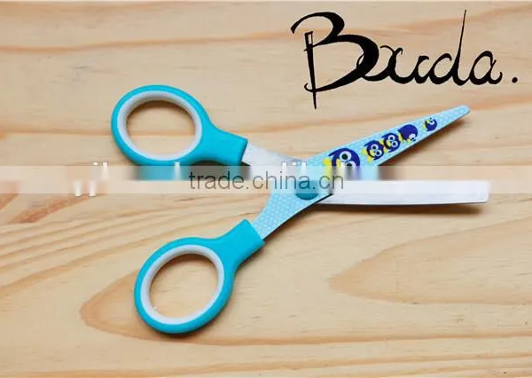 5" Good Quality Colourful Soft Handle Student Scissors BD-S1643 photo-3
