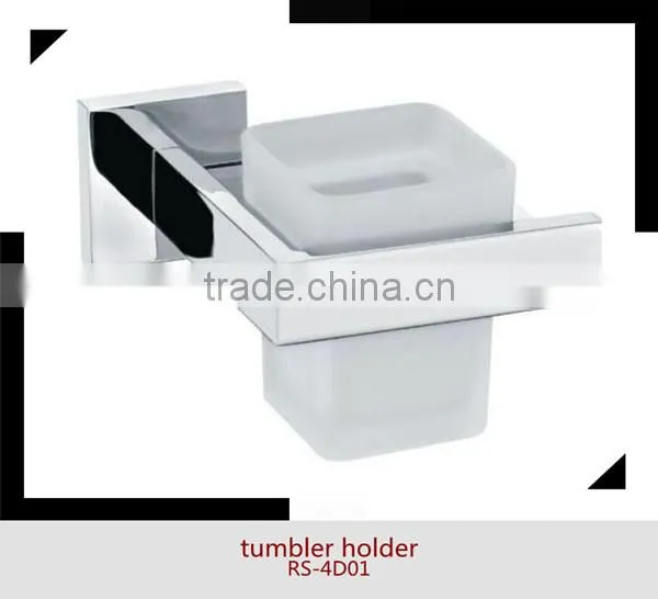 High quality bathroom accessories set brass and glass single tumbler holder,cup holder