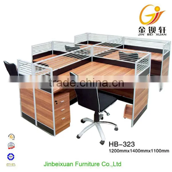 Melamine Board Beauty Salon 120 Degree 4 Seater Workstation