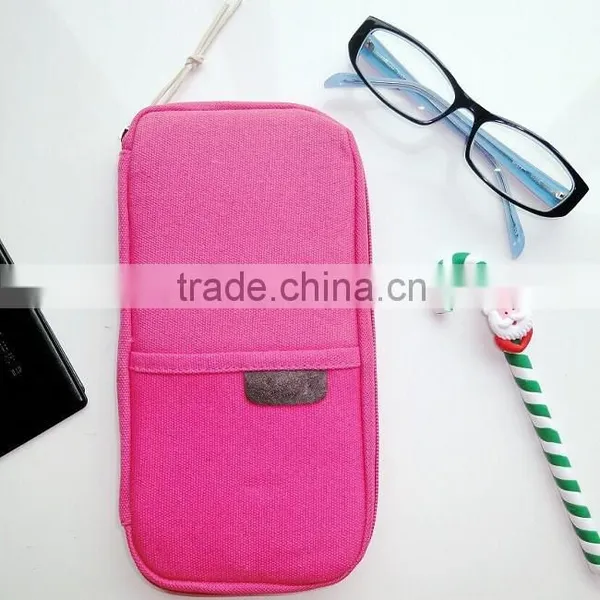 Soft Nylon Women Travel Passport Holder Mobile Case / Travel Card Holder photo-4