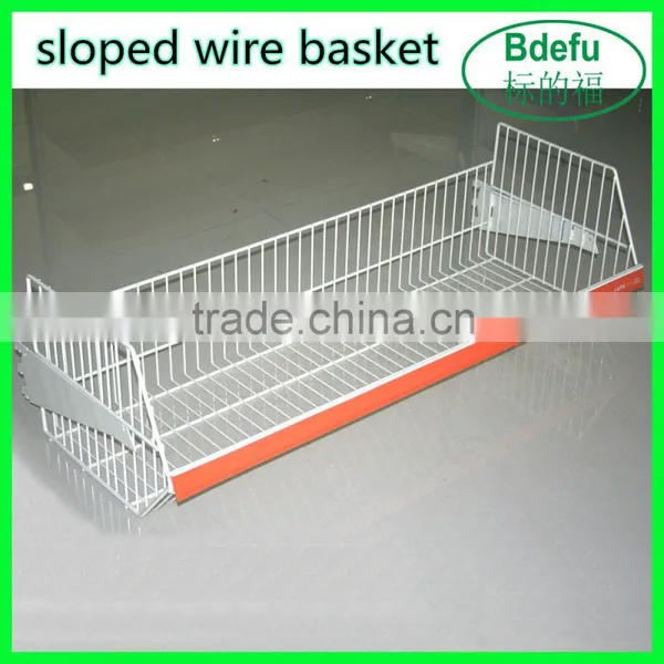 Sloped Wire Basket for Supermarket Shelves