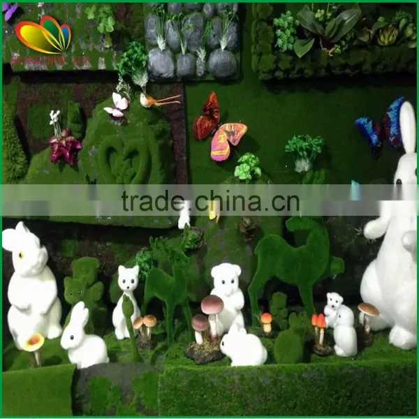 2015 Chinese Cheap Artificial Landscape Grass Topiary Animal Glass Animal for Garden Decoration