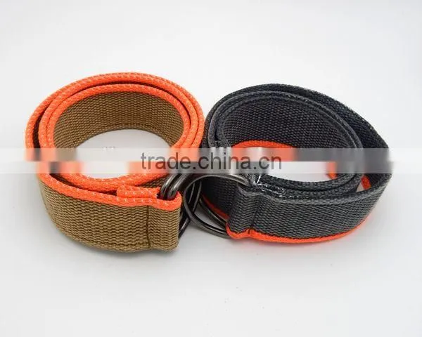 Canvas Belt Ouble D-ring Buckles Knitted Men Belt Multy-ply Fabric Cotton Belt Cheap Price photo-5