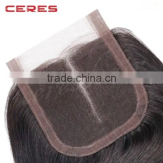 Human Hair Weave Lace Closure Peruvian Silk Body Wave Closure Middle Part Closure photo-5