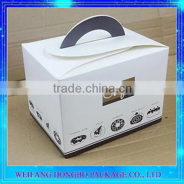 Factory Price Big Size White Wedding Cake Box With Designed Handle