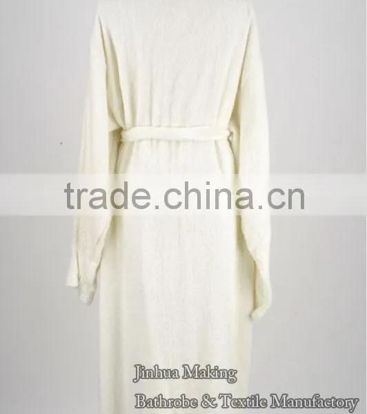 Exquisite Embroidery 100% Terry Cotton Bathrobe for Women photo-3
