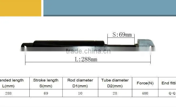 Lockable Gas Spring for Bus Seat KQ28-69-288(Q-Q)400 photo-6