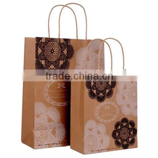 Simple Print Brown Paper Shopping Bag photo-3