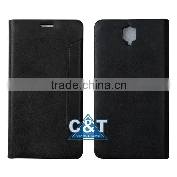 C&T Brown Wallet Leather Flip Case for Lava Pixel v1 photo-3
