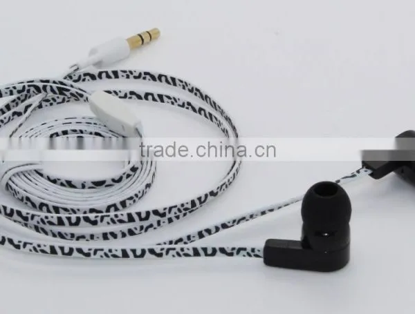 Printing Wire In-ear Earphone Colorful Cable Earphones for Laptop Computer