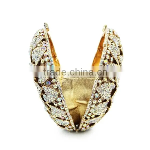 New Design Sunflower Pattern Hard Box Crystal Stone Evening Bag Evening Clutches (88165A-AB) photo-5