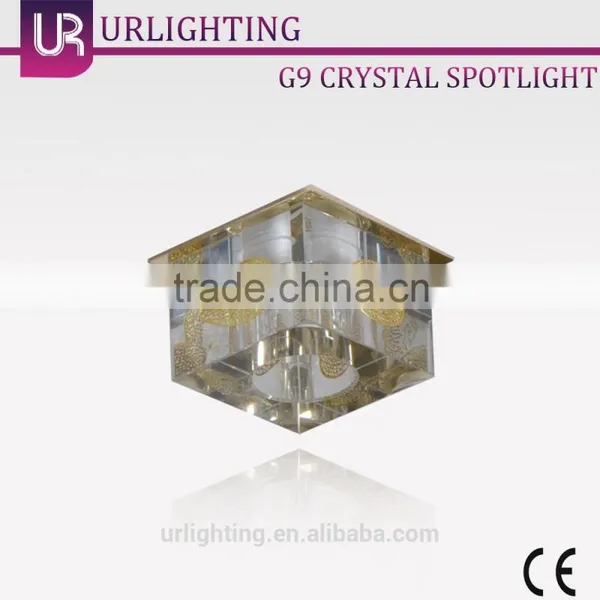 G9 Square Crystal Down Light /spotlight With Gold Pattern photo-4