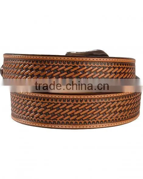 Western Men Basketweave Leather Belts Factory photo-2