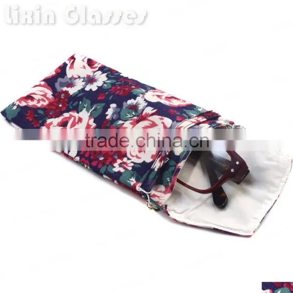 Floral Design Cloth Bag Small Sunglasses Pouches Flower Reading Glass Bag Accessories Bag Phone Gag 85*175mm BDH01X photo-2