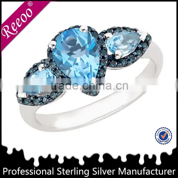 Ebay Sterling Silver Rings, Natural Blue Sapphire Ring