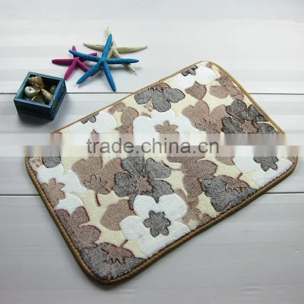 Flower Pattern Coral Velvet Anti-slip Rugs Water Absorb Mat photo-5