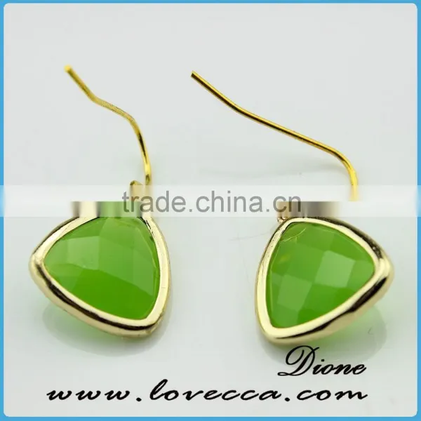 Gold Brushed Finish Crystal Earrings Latest Single Stone Earring Designs photo-5