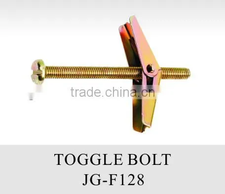 Fastener spring toggle anchor bolt