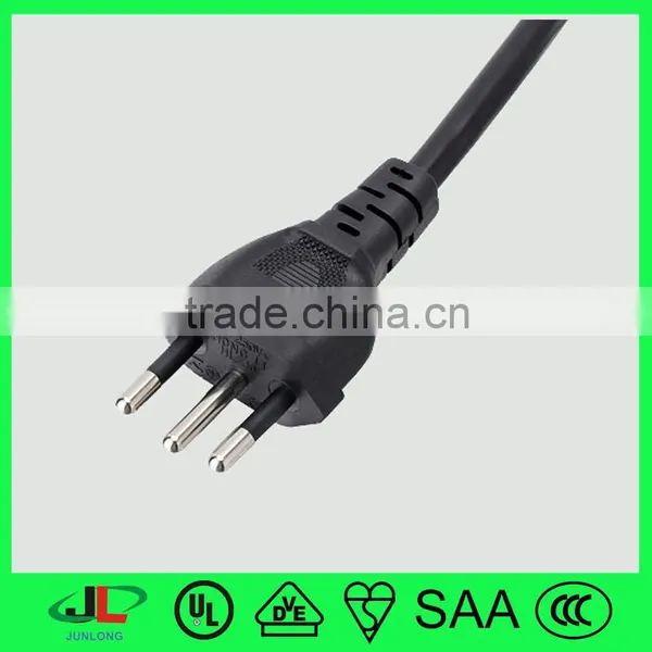 Hot Selling Brazil Power Cable With UC 3 Pin Male Plug to IEC C15 Connector photo-2