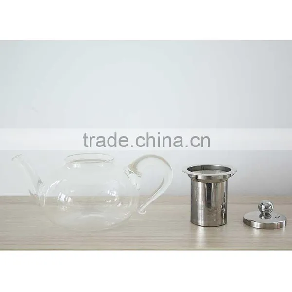 600ml Glass Water Pot Teapot With Stainless Steel Infuser Handmade Glassware N6511 photo-3