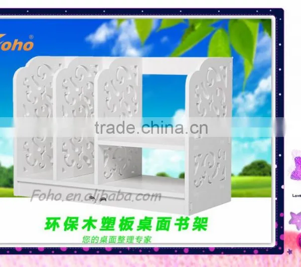 Small White Carved Wooden Desktop Cube Storage Shelf photo-3