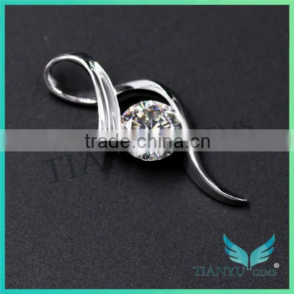 14K Gold 1 Carat White Round Billiant Cut Moissanite Diamond Pendants Charms for Necklaces Jewellery photo-2