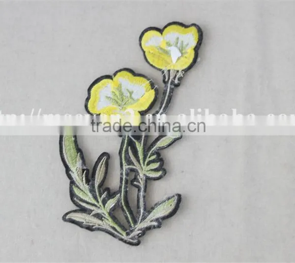 Beautiful Yellow Flower Patches Customized Embroidery Patch Products for Sale photo-5