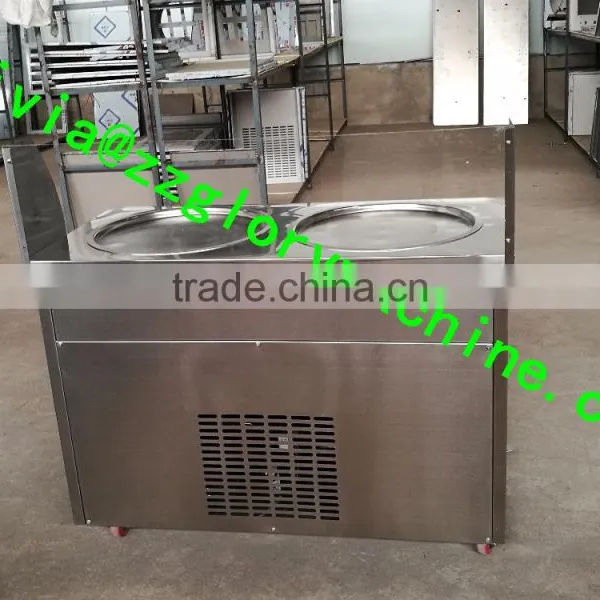 Thailand Roll Fried Ice Cream Machine/double Pan Cold Plate for Ice Cream photo-5
