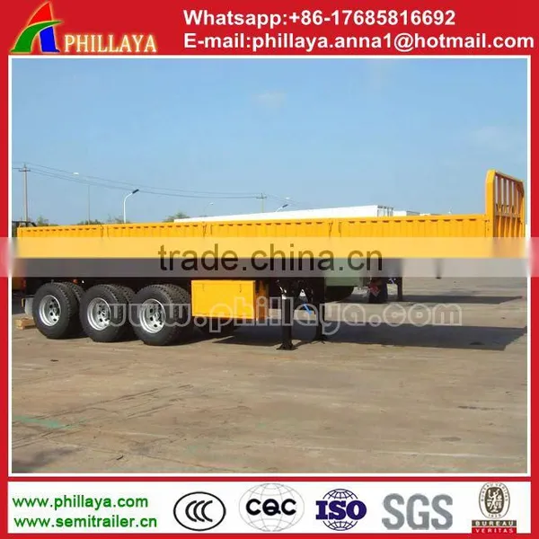 Truck Trailer Type China Manufacture Good Quality Tri Axles Flat Deck Drop Side New Cargo Semi Trailer Price photo-5