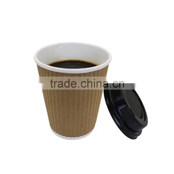 Printed Paper Cup Custom Print Disposable Corrugated Ripple Coffee Paper Cups photo-2