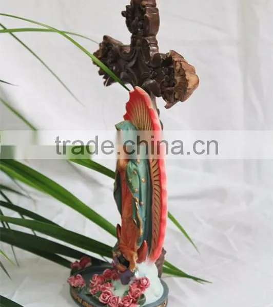 Religious Christian Ceremony Baptism Mary Crucifix Cross Figurine photo-3