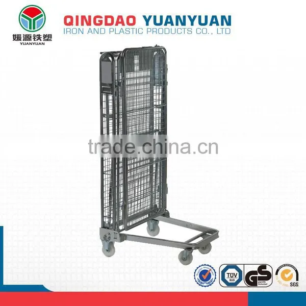 Warehouse Security Logistics Roll Pallet Trolley Steel Galvanized Storage Metal Collapsible Container Cage Wire Mesh photo-2