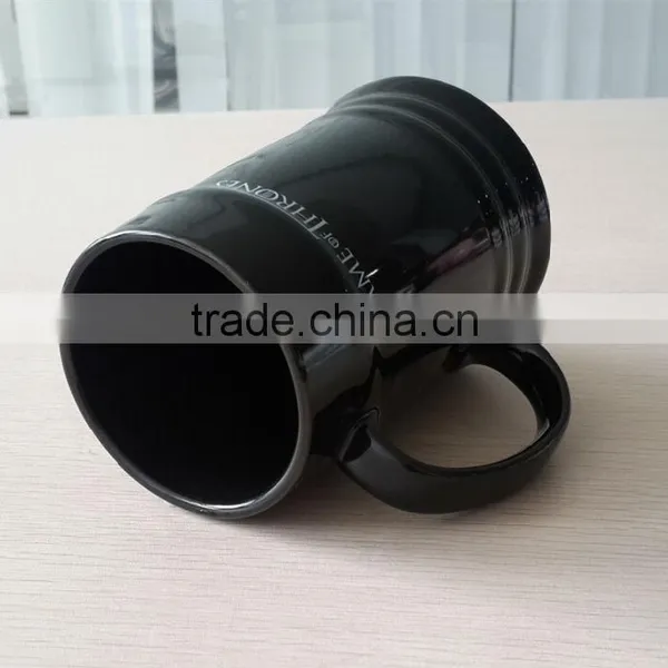 24oz Black Color Ceramic Beer Mug photo-4