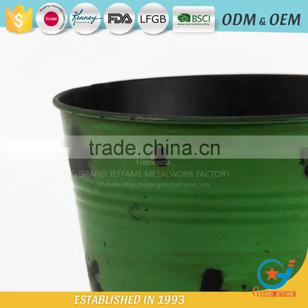 Garden Iron and Zinc Powder Coated Beautiful Flower Bucket Galvanized Buckets for Flowers photo-3