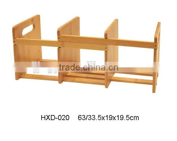 Factory Expandable and Adjustable Bookshelf,Bamboo Desk Organizer With 2 Drawers photo-2
