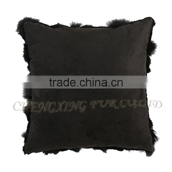CX-D-101B Home Decoration Pillow Patchwork Real Fox Fur Cushion Cover photo-3