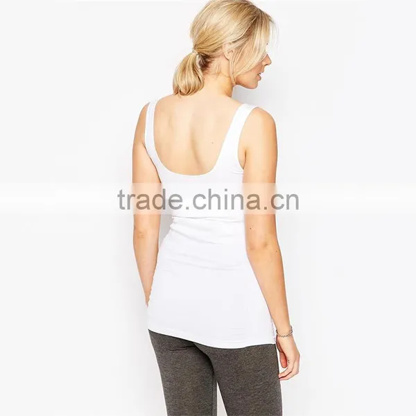 Plain White Maternity Tank Cheap Wholesale Maternity Clothes photo-2