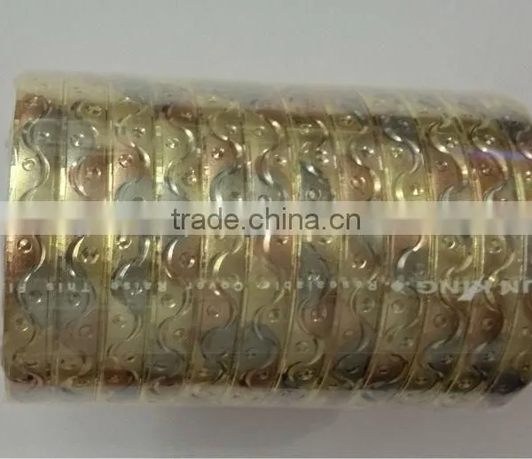 Imitation Jewelry, Gold Plated Bangles, Diamond Cut Bangle, Fashion Jewelry, Tri Color Plated Bangle photo-5